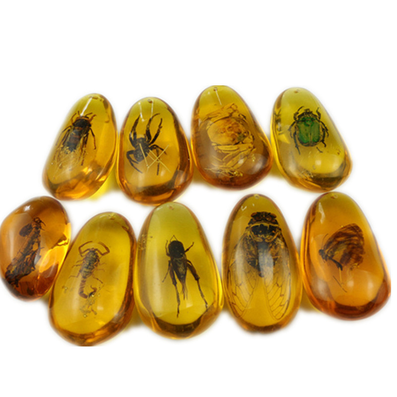 波罗的海琥珀 虫珀 人工昆虫标本 琥珀吊坠挂件 琥珀虫珀手把件