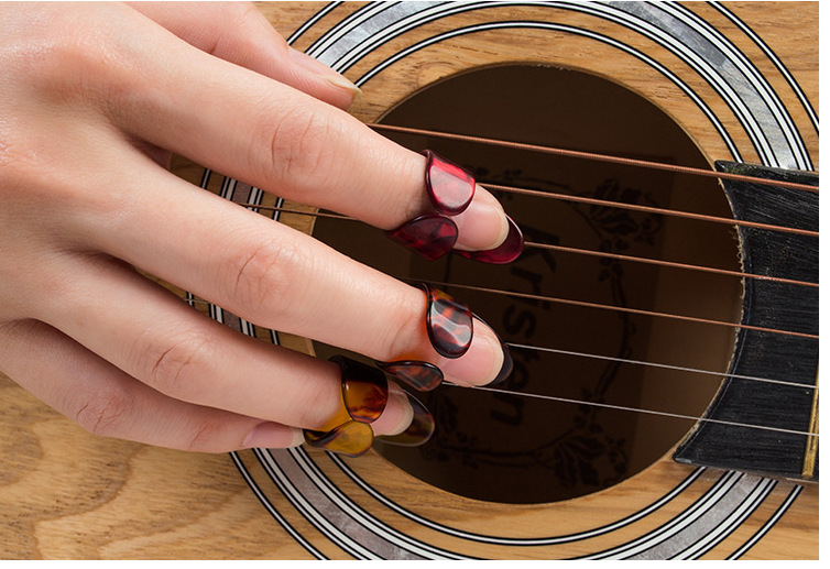 食指拇指拨片 吉他拇指食指弹指套 指弹吉他拨片 赛璐璐吉他指套