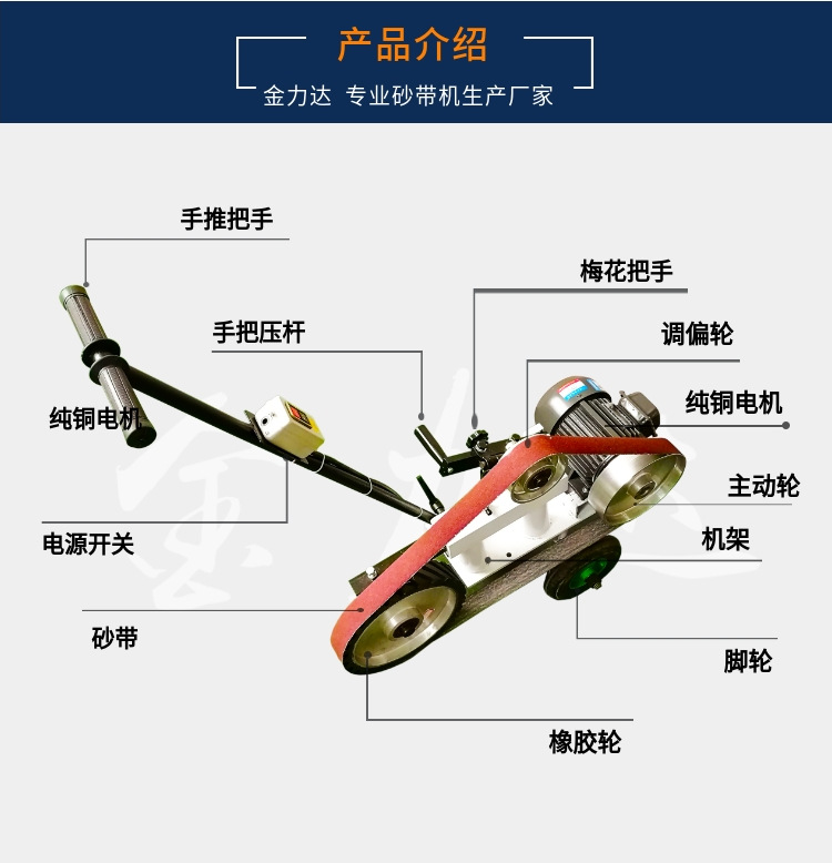 多功能手推式砂带机平板钢板焊缝打磨抛光 厂家批发电动抛光机