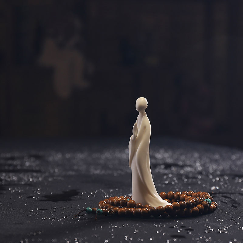 泥无界创意陶瓷无相佛人物摆件居室客厅茶道禅意装饰摆设品工艺品