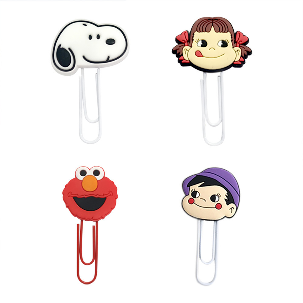 少女心卡通回形针 5cm金色包塑曲别针珠光硅胶书签 彩色回形针扣