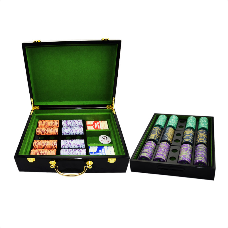 木制筹码盒德州扑克筹码木箱4款可选 适合4cm直径筹码