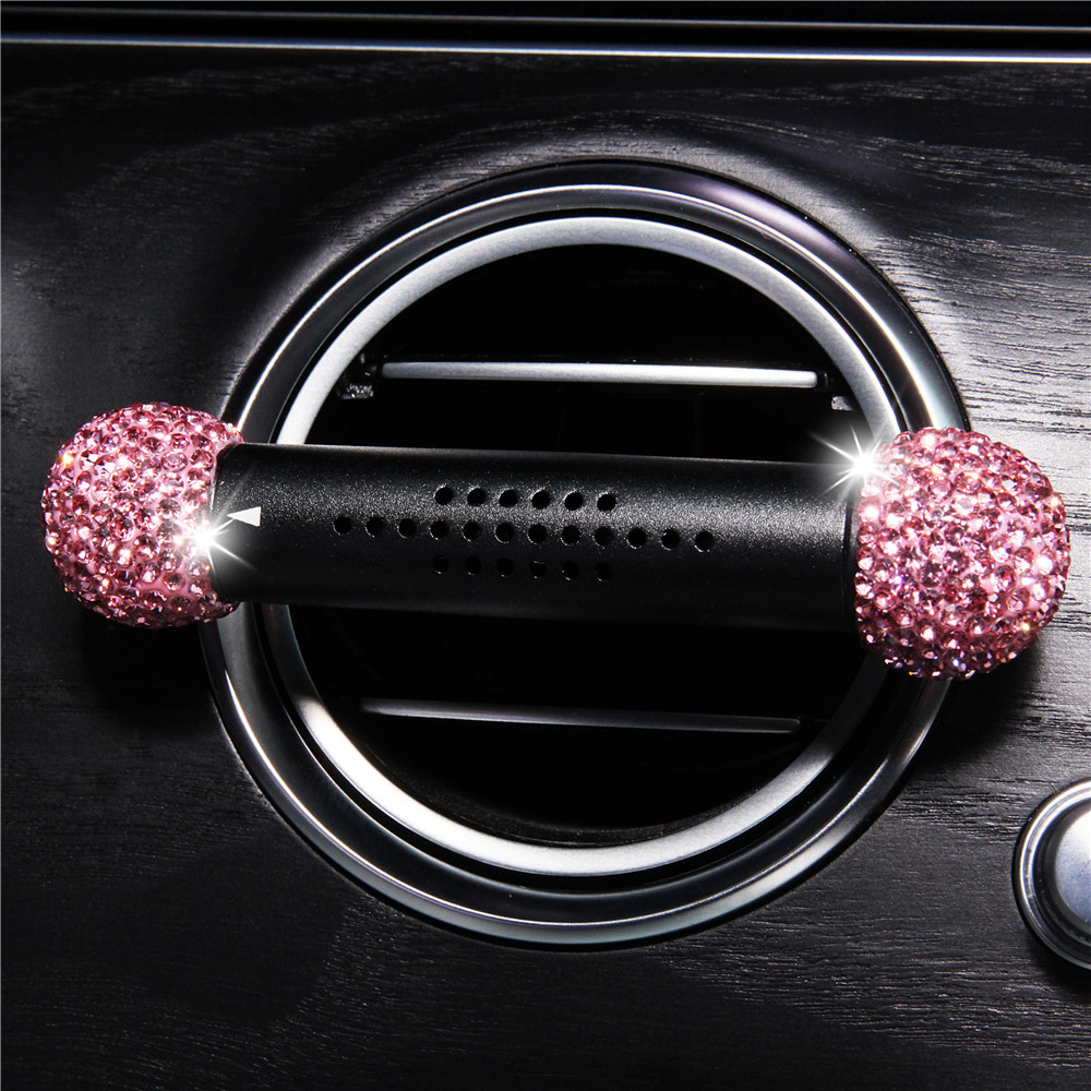 跨境新款车载香薰棒 创意金属镶钻汽车出风口香薰夹 汽车固体香薰