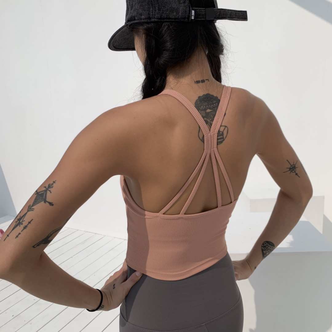 yoga瑜伽服运动套装女 2021新款莫代尔夏季薄款带胸垫跑步健身服-报价