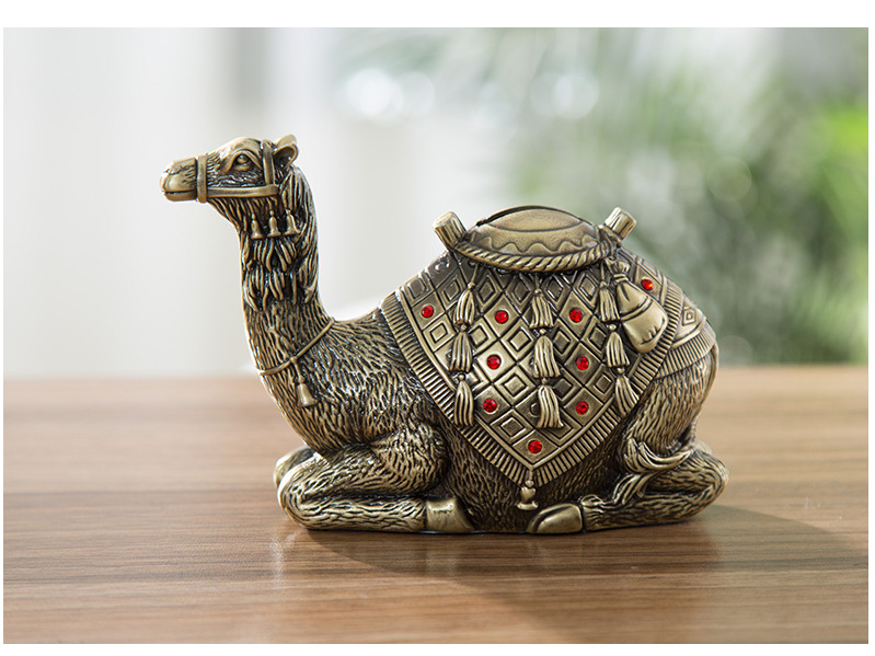 新款欧式沙漠骆驼储蓄罐金色工艺品存钱罐儿童礼品玩具存硬币