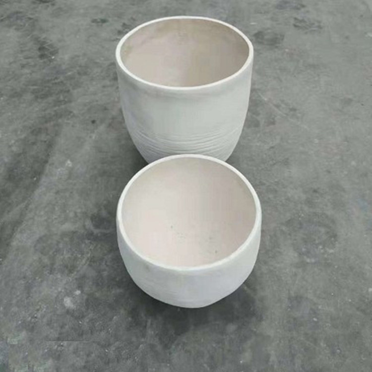 中式摆件花盆批发 圆柱镁水泥庭院别墅花钵 仿石纹异形花瓶装饰品