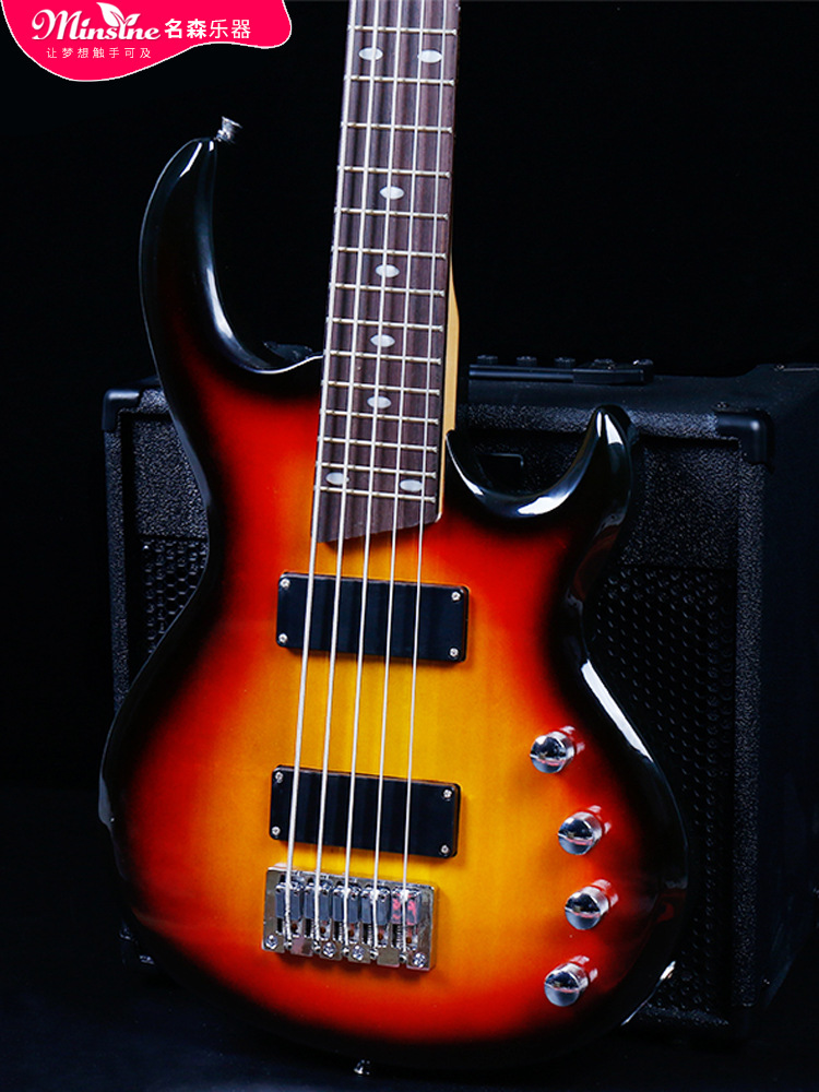 名森minsine贝斯5弦电贝司bass入门初学者可配音箱套装贝斯乐器