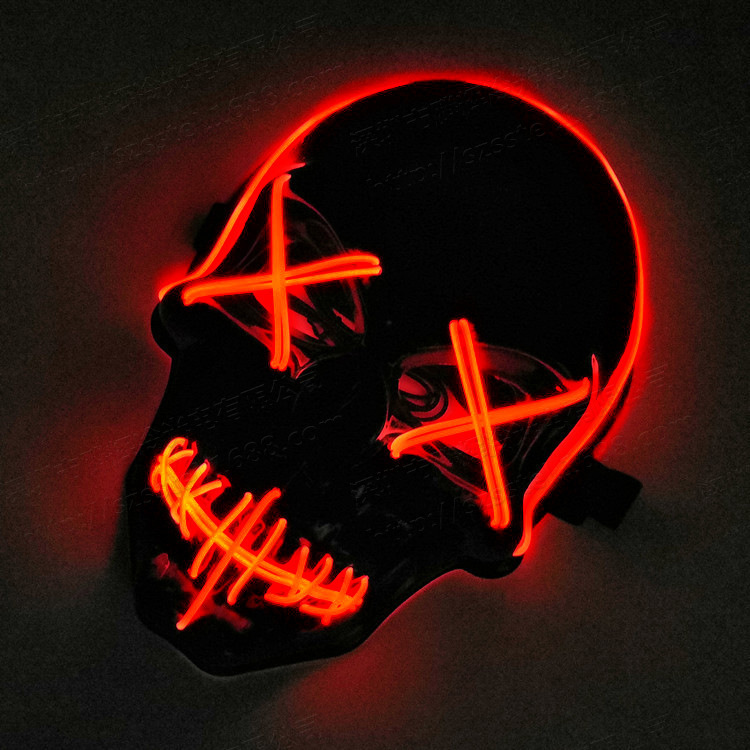爆款骷髅头魔鬼面具 聚会装扮惊声尖叫发光面具 鬼节恐怖鬼面具