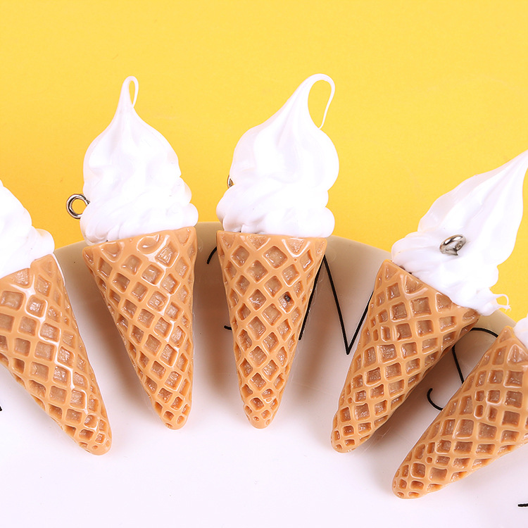 个性手工diy包挂饰粉甜筒冰激凌装饰道具汽车钥匙扣挂件材料配件