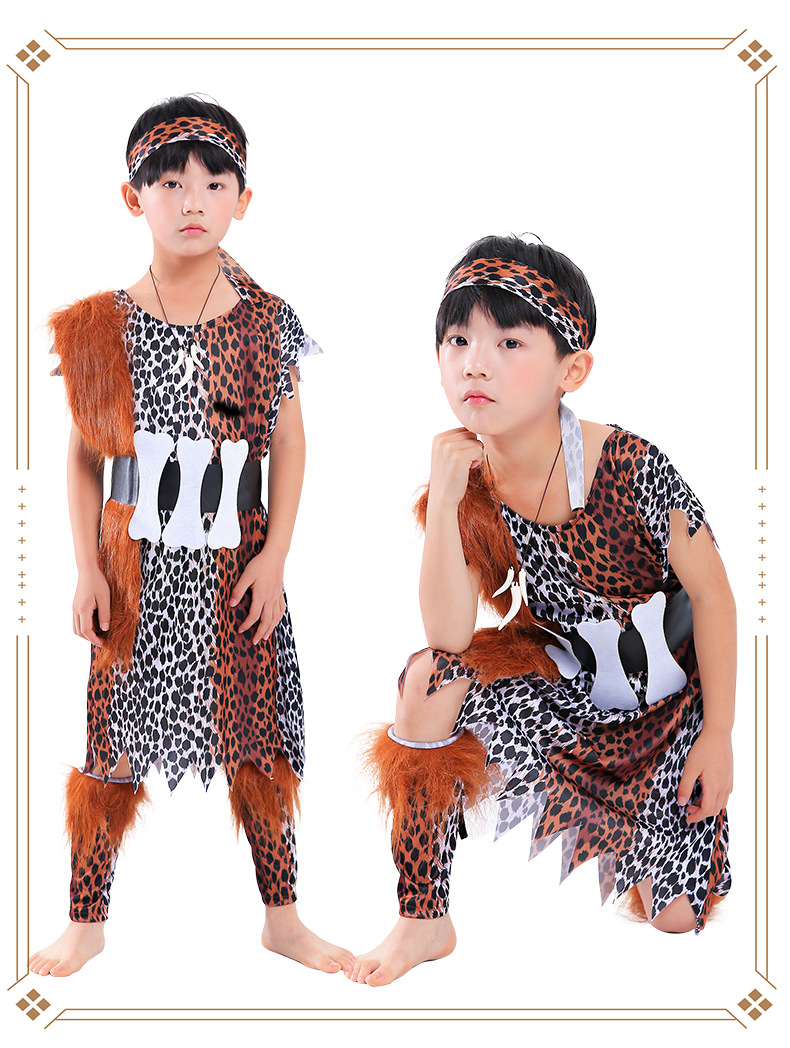 成人演出服印第安野人表演服装非洲原始女野人儿童万圣节cosplay