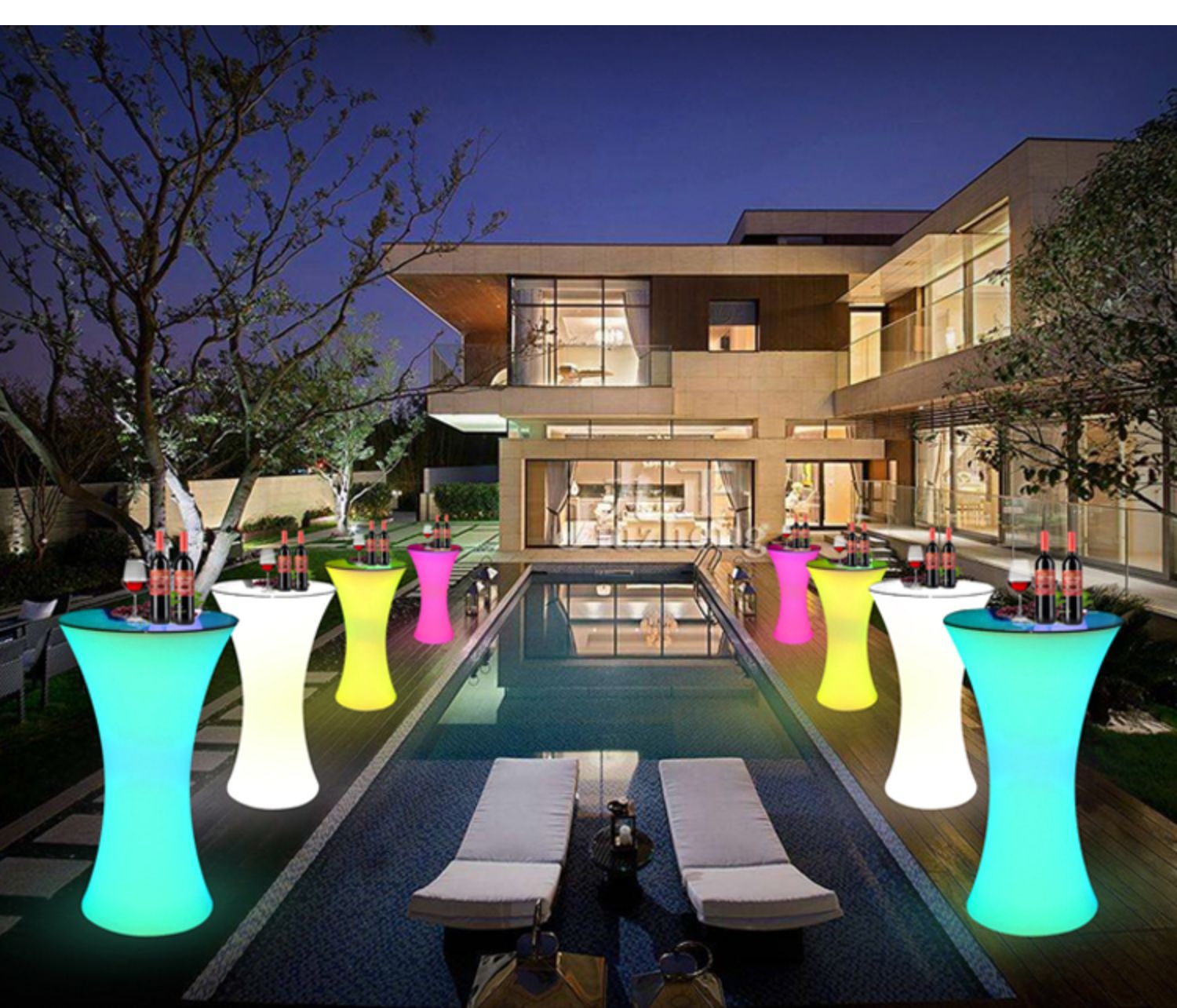 led发光酒吧高脚桌椅小蛮腰简约散台卡座组合家具户外夜店欧吧台