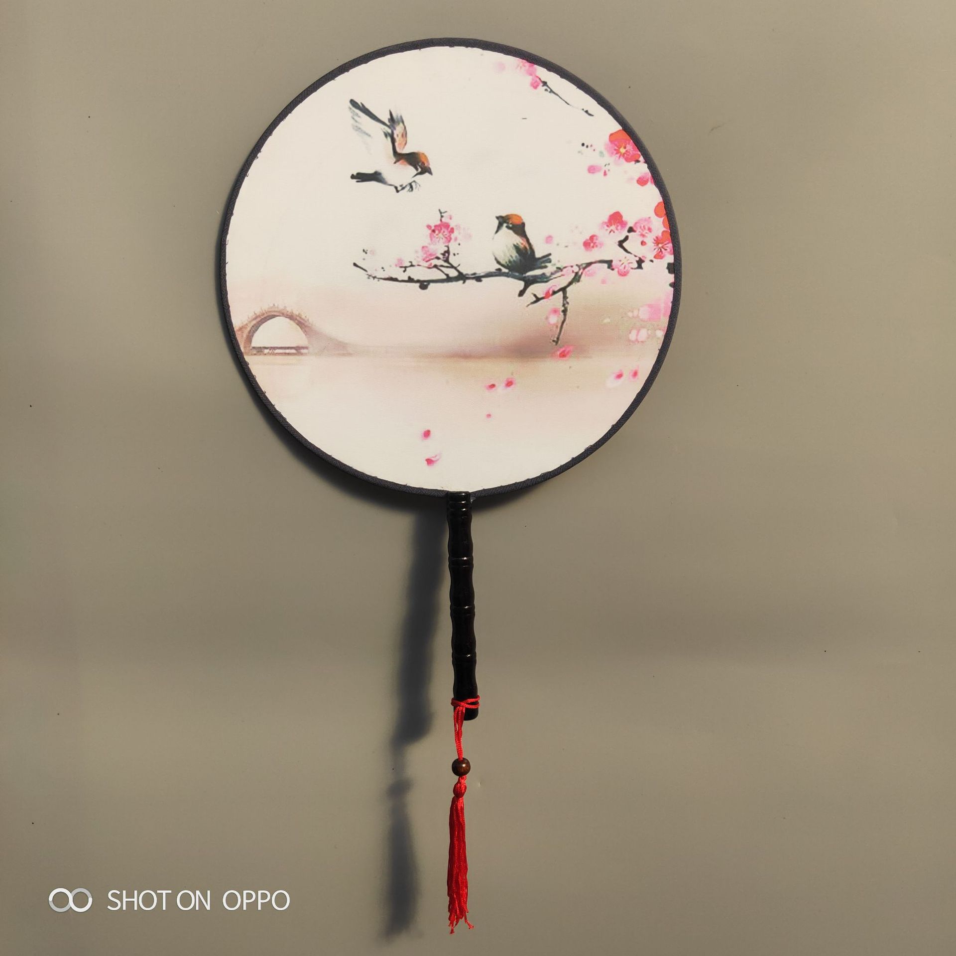 跨境电商 双面精品绢布团扇子 宫廷风扇 圆扇舞蹈旗袍走秀扇