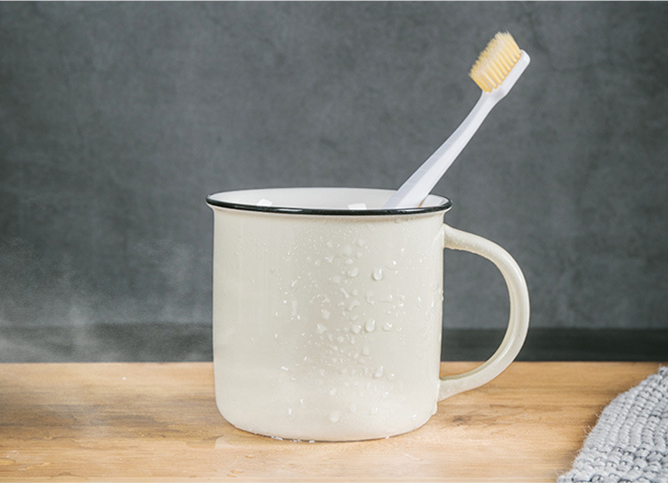 怀旧复古仿搪瓷杯 牙杯洗漱杯 漱口杯 陶瓷杯 马克杯茶缸定制logo