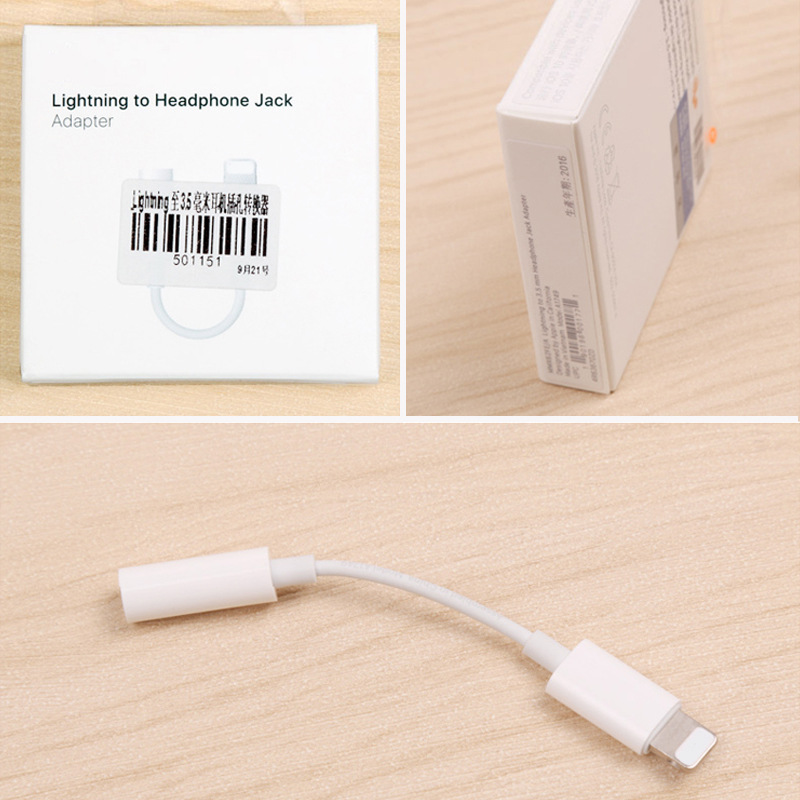 适用苹果转接线lightning转3.5mm耳机转接头手机二合一四合一原装