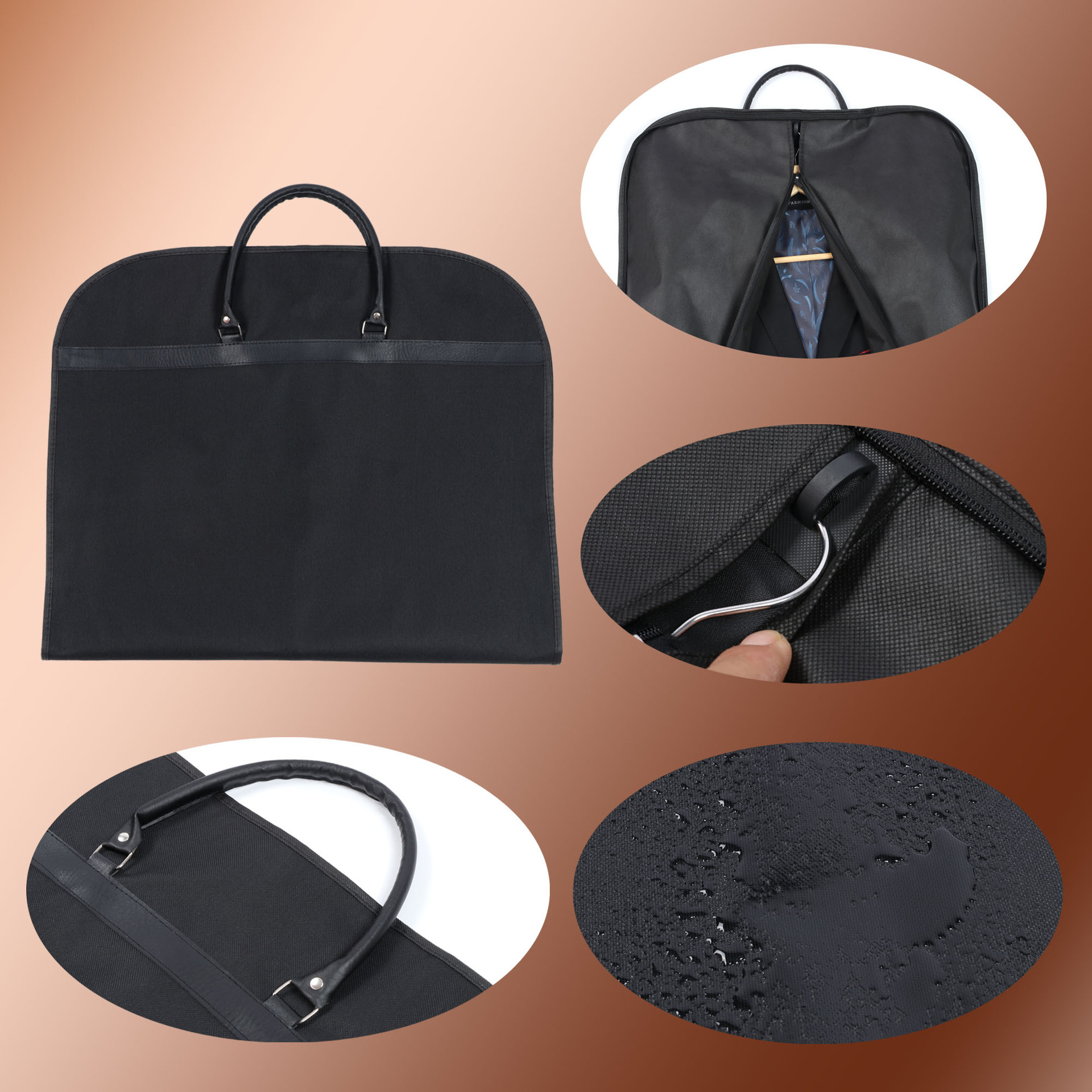 厂家直销防水牛津布 西装防尘罩手提衣服拉链袋 无纺布西服套袋子