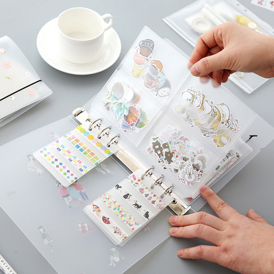 帐本收纳册票手账a5a6胶带手贴纸离型纸本活页收纳包套册创意日式