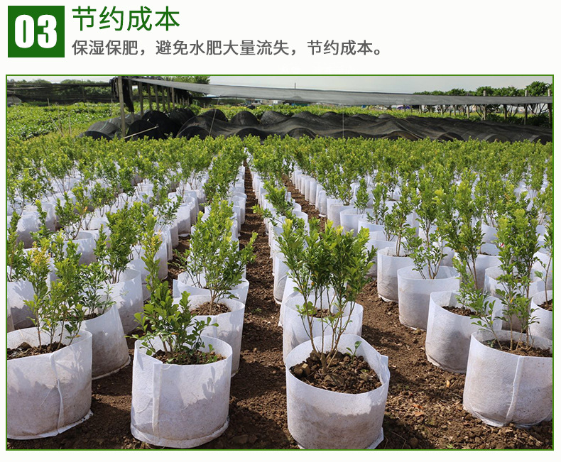 厂家直销加厚无纺布育苗袋植树袋蔬菜种植营养钵大花盆美植袋