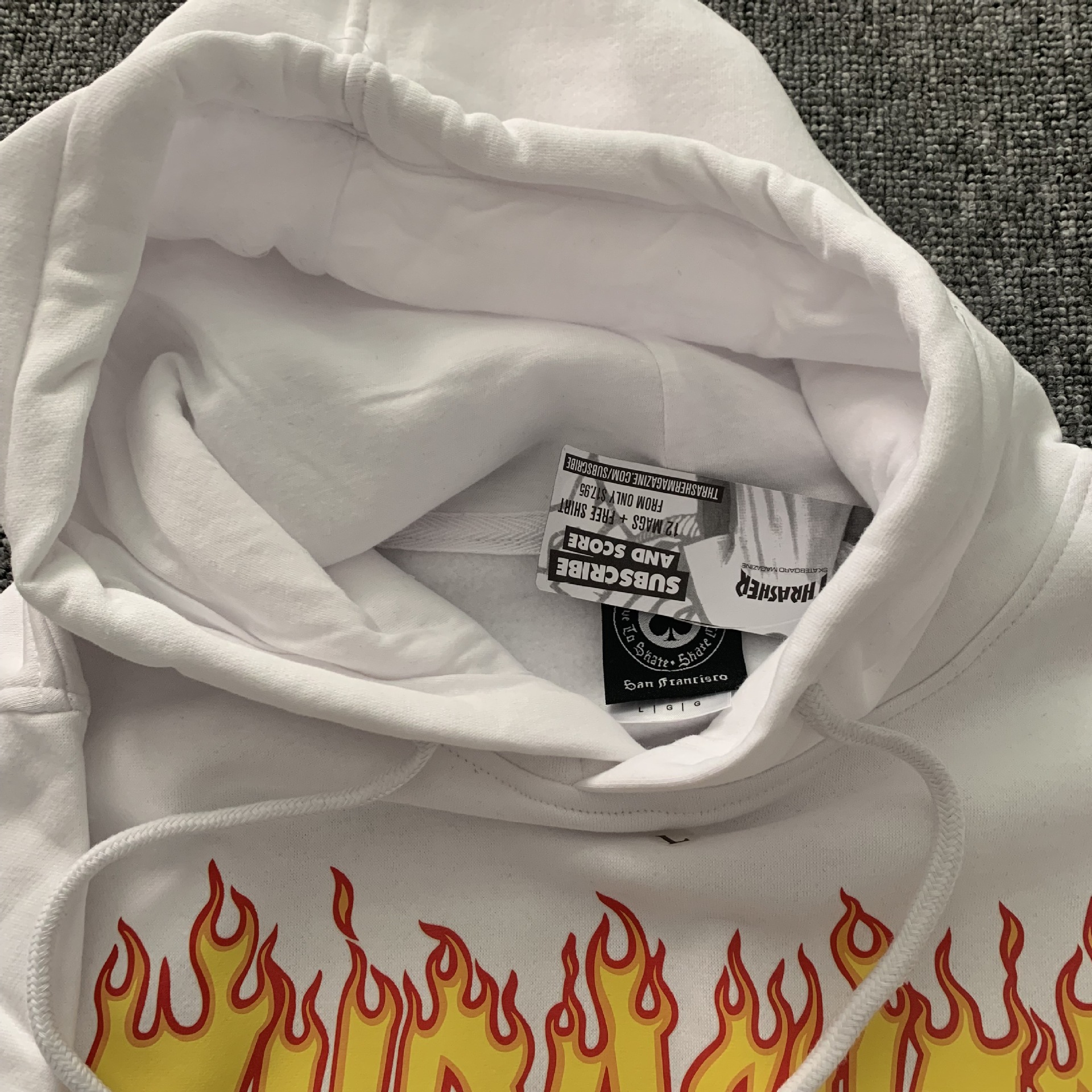 2019秋冬欧美火焰卫衣男女印花加绒潮牌街头情侣外套滑板连帽衫