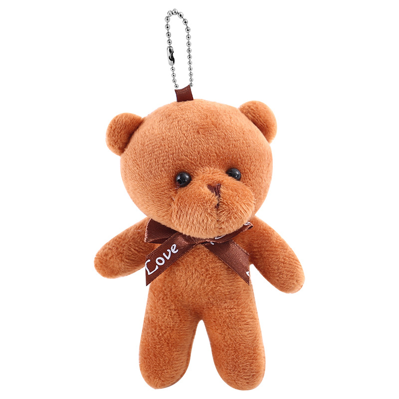 Teddy Bear One-Piece Bear Big Head Bear Tie Bear Keychain Pendant Doll Bouquet Plush Toy Factory Spot
