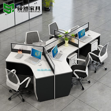 广州现代简约屏风隔断办公屏风隔断电脑桌3/6人位卡座组合办公桌