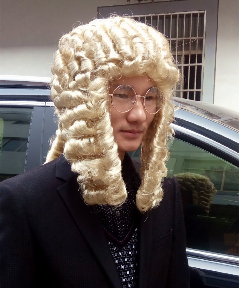 假发短卷发-律师假发法官假发美国绅士假发 律师假发 舞台假发舞会