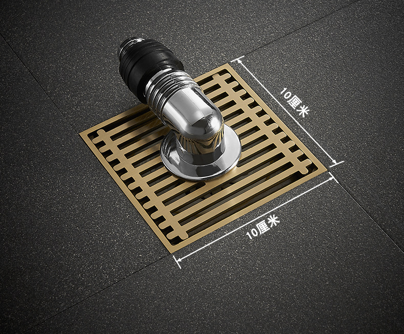 豪王防臭洗衣机两用地漏带双通接头加厚盖芯大排卫生间浴室铜地漏