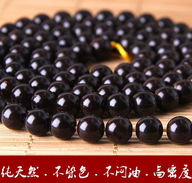 天然原色藏式椰蒂佛珠108正圆珠桶珠椰壳隔片项链手串手链菩提