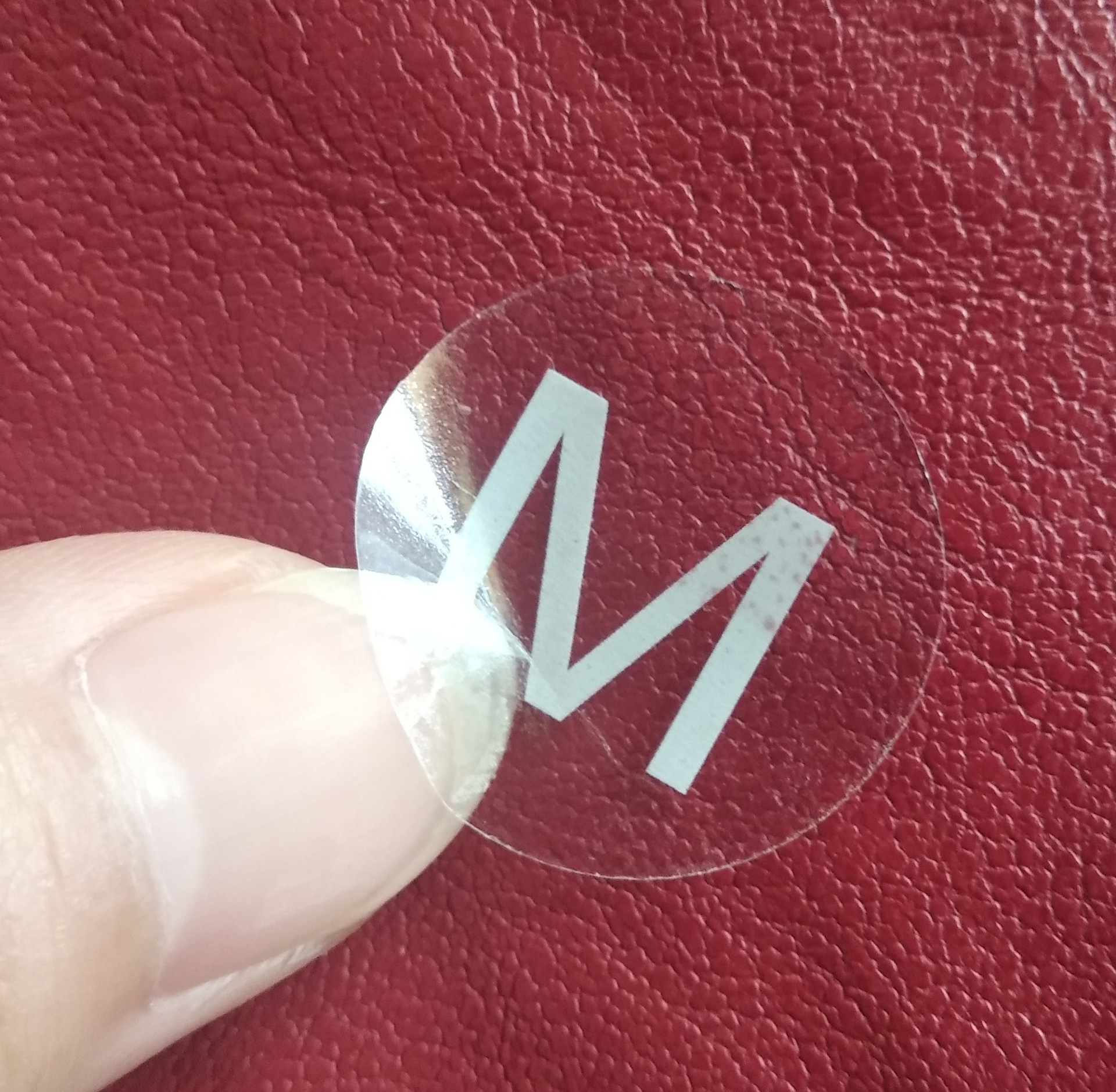 定制彩色圆形透明pvc不干胶 衣服尺码标贴 透明pet好撕易剥离标签