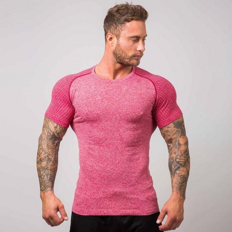 肌肉小子欧美兄弟新款速干运动短袖男士透气健身t恤体恤训练服装