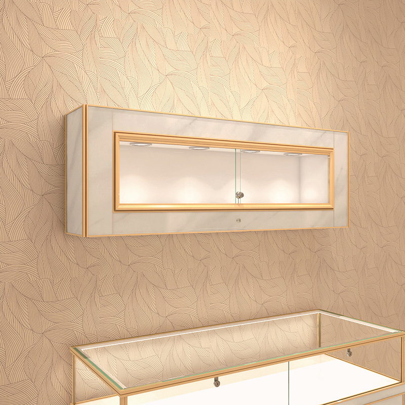 新款钢化玻璃珠宝展示柜挂墙壁柜吊柜橱窗展柜精品柜台饰品陈列柜