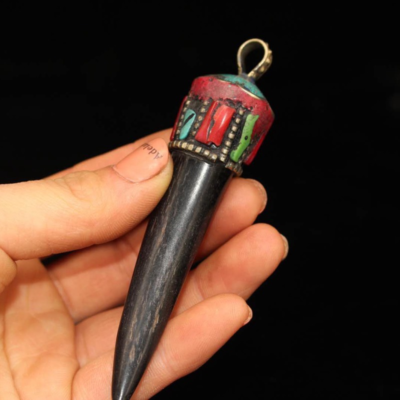 古玩杂项仿古做旧工艺品牛角吊坠首饰品物件