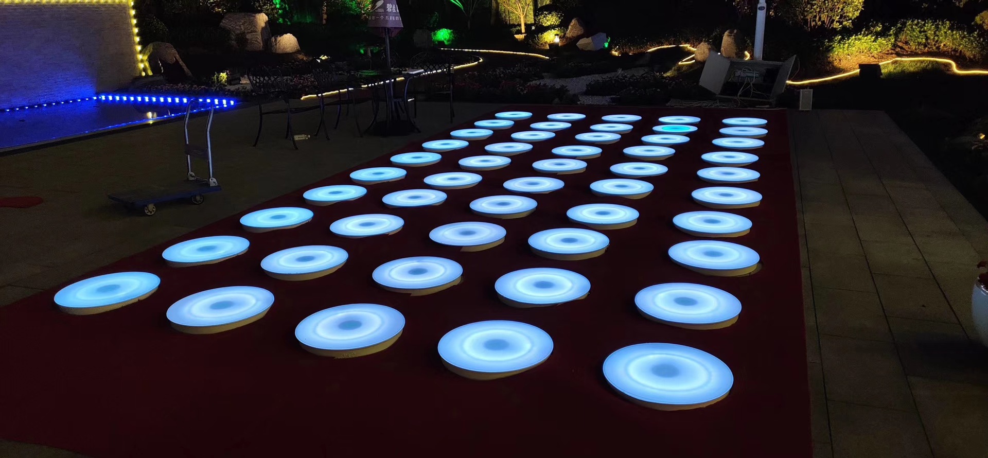 led重力人体感应地砖灯方形舞台互动发光地板灯七彩不锈钢化玻璃