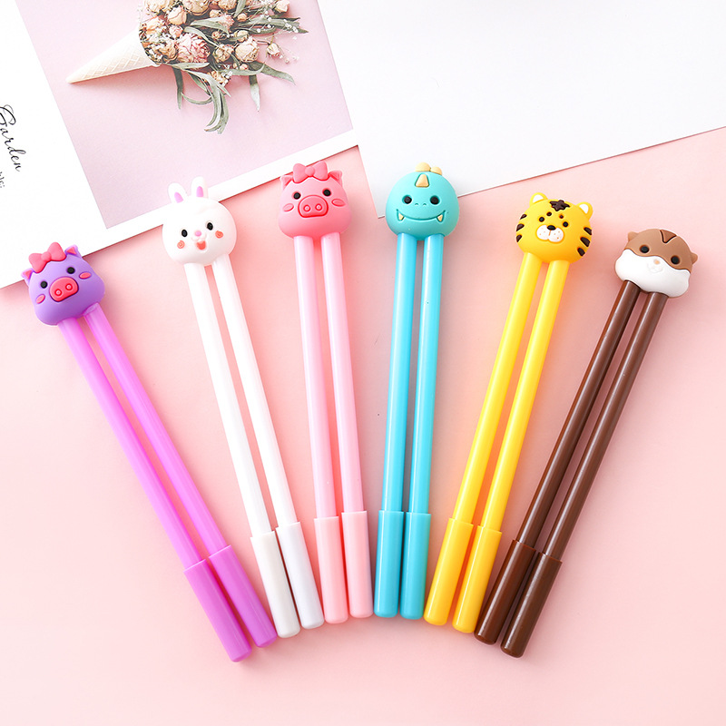 2407卡通懒人罚抄笔可爱学生书写中性笔办公黑色水笔签字笔0.5mm