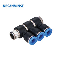 NBSANMINSE PHT3 串联直角 1/8 1/4 3/8 1/2 快速接头 塑料接头