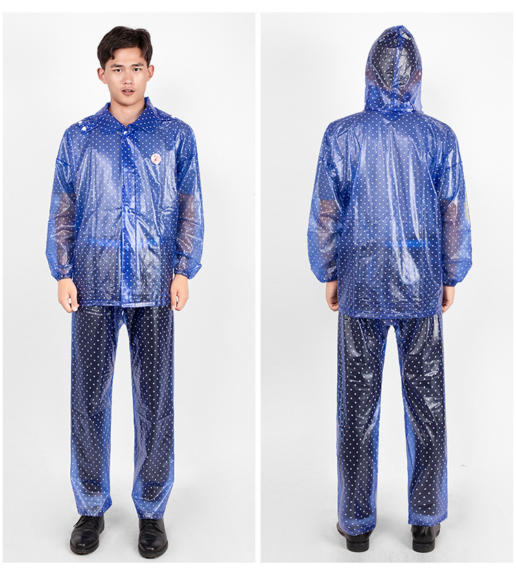雨衣雨裤套装加厚透明防水分体雨衣外卖男女骑行摩托电瓶车防暴雨