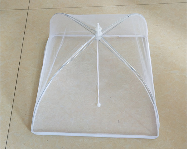 外贸白色方形折叠可拆洗网纱食物罩餐桌罩菜盖防虫罩一件代发