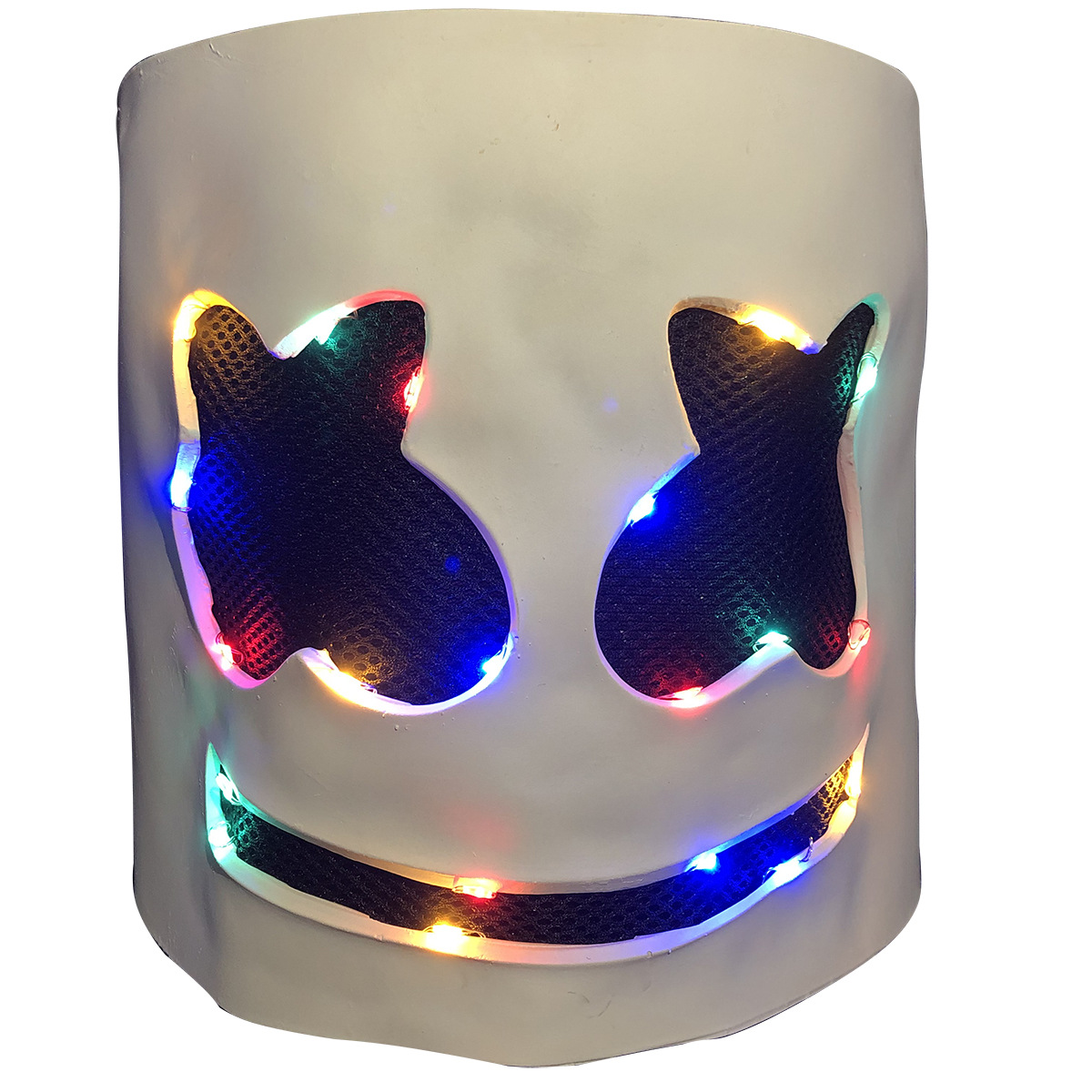 棉花糖cos电音节dj marshmello同款头套 万圣节直播演出面具批发