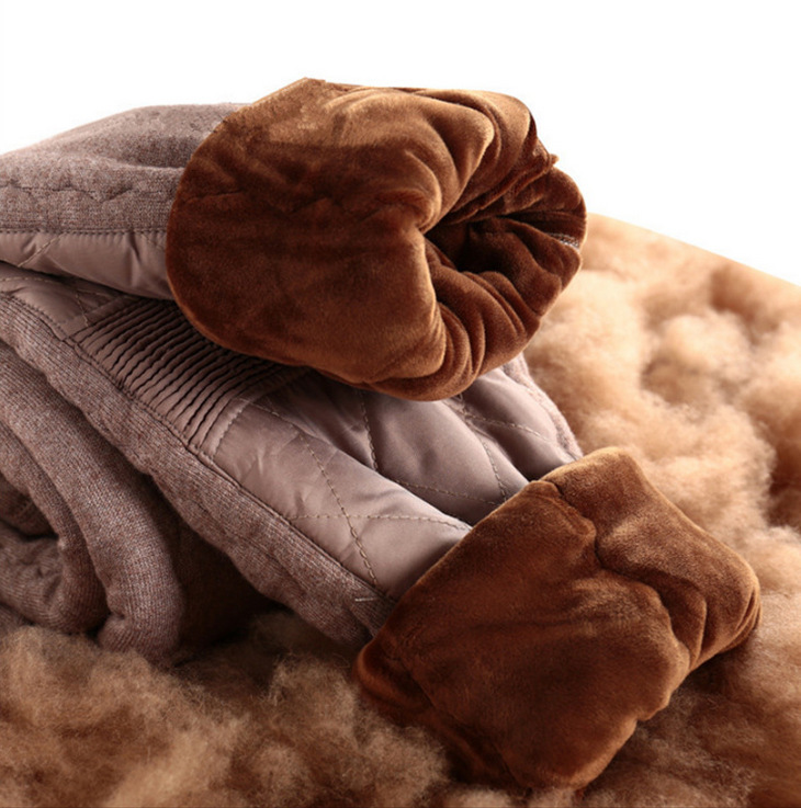 加绒棉裤男女冬季加厚羊毛驼绒棉裤中老年人加肥加大高腰宽松保暖