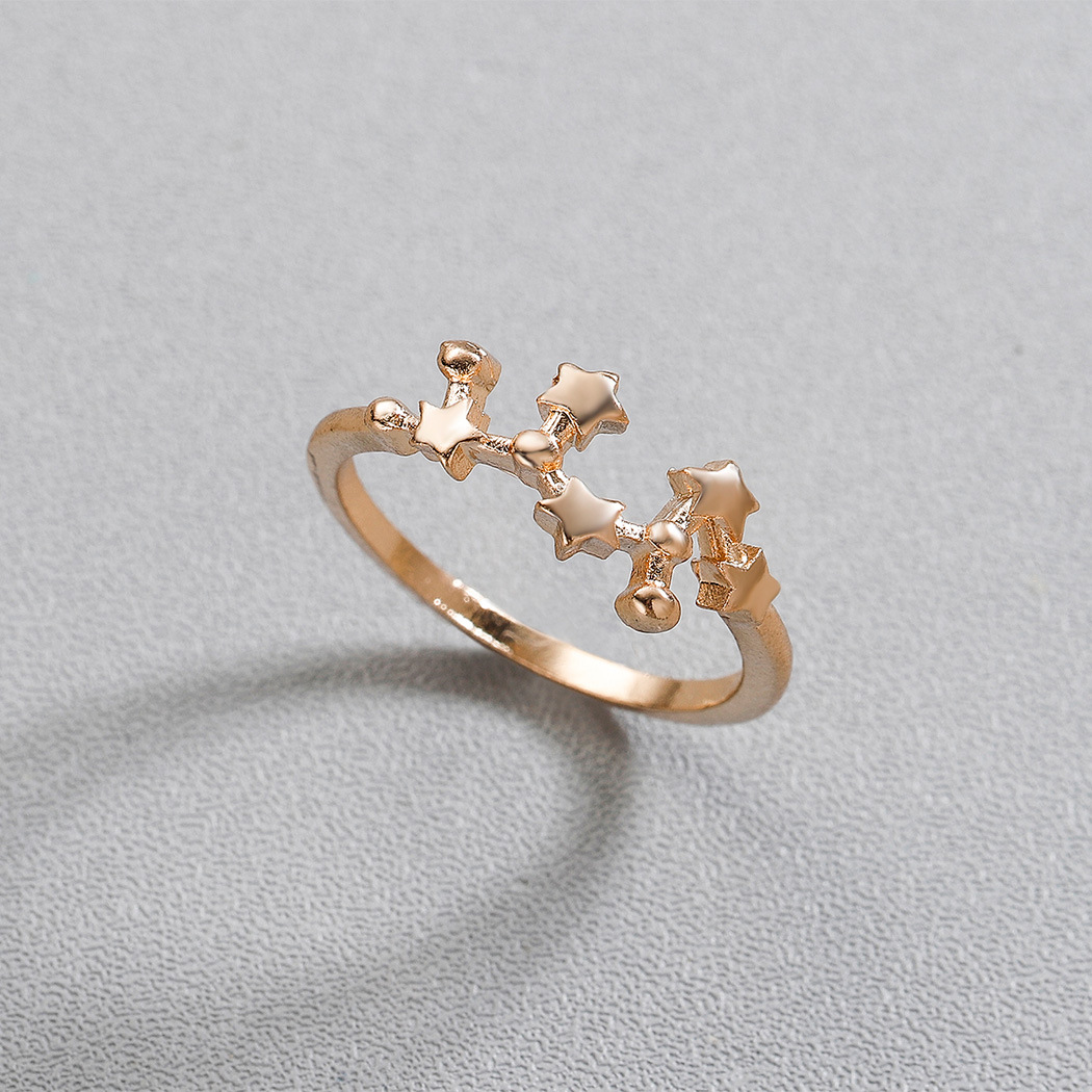 跨境爆款配饰 12星座戒指女 射手座戒指指环男女情侣义乌合金饰品