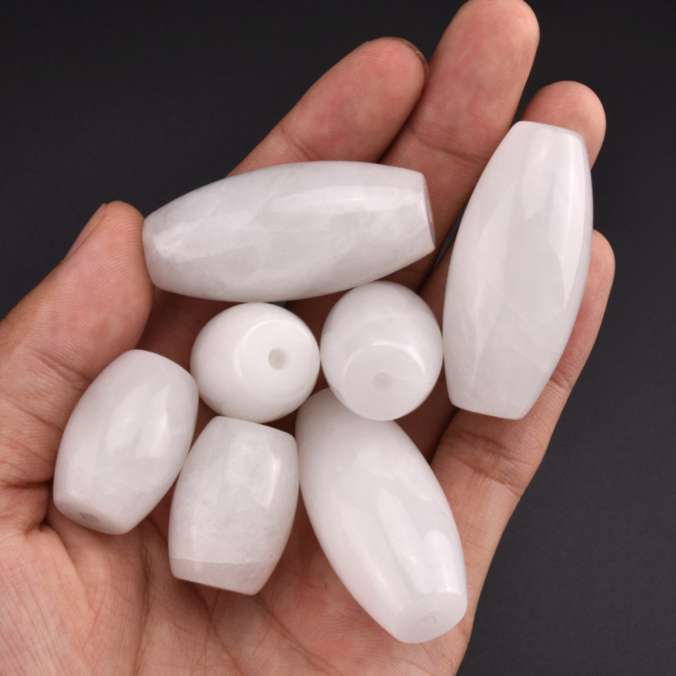 白玉滚轮 脸部护理按摩器玉推 金属支架滚珠配件批发 玉石滚轮