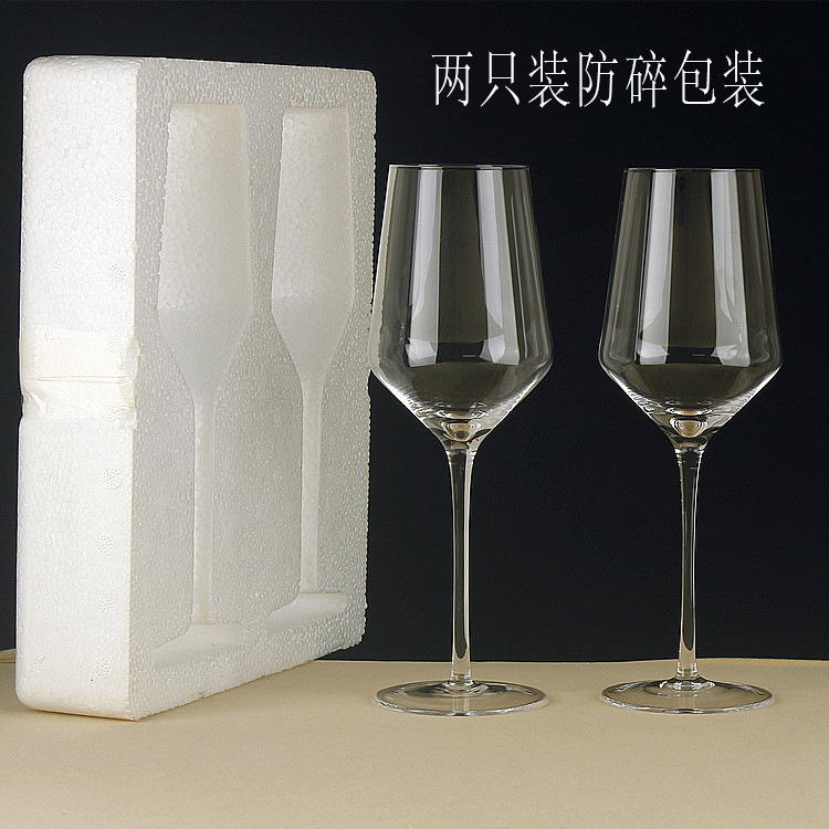 厂家直销手工水晶一体成型红酒杯 2只4只保丽龙包装 水晶波尔多