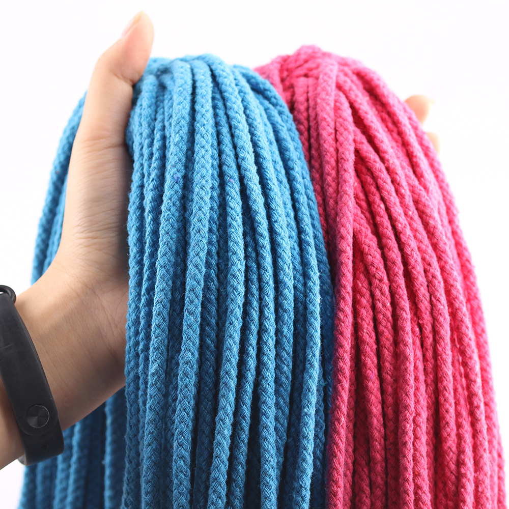 环保八股编织空心5mm彩色纯棉绳子 裤腰绳帽绳束口袋抽绳 工艺绳