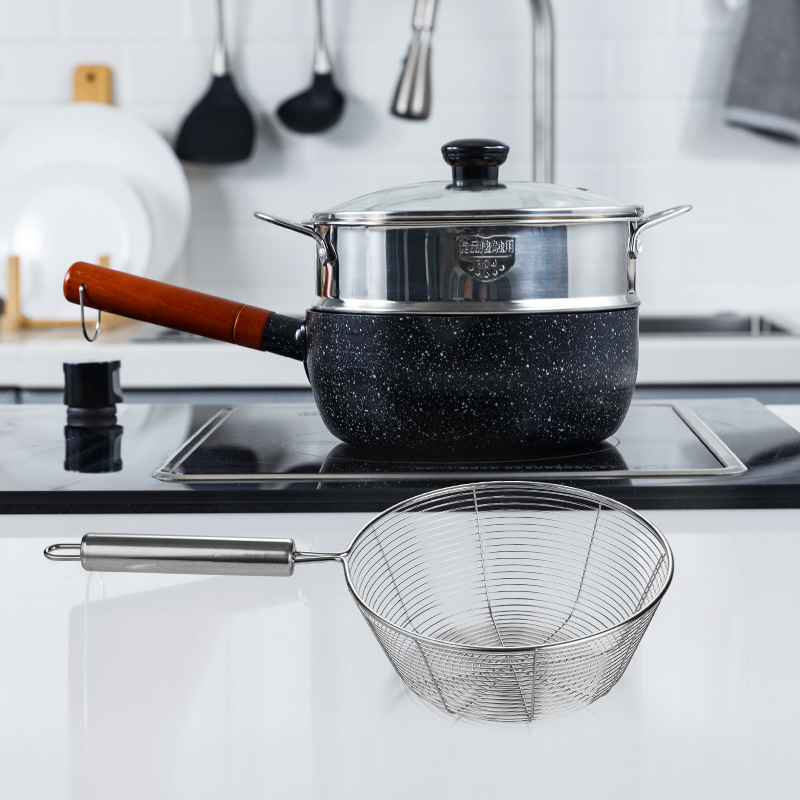 创生不锈钢雪平锅日式 铝制不粘锅复底电磁炉燃气炉通用厂家直销