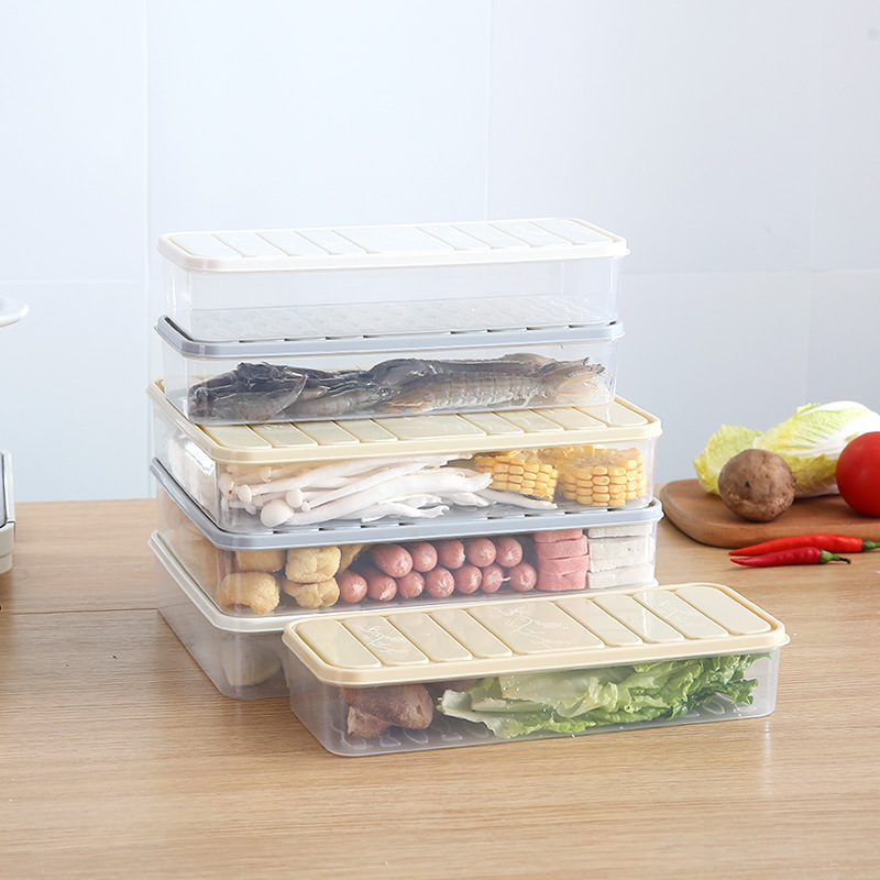 Kitchen Square Refrigerator Crisper Household Plastic Food Sealed Frozen Dumplings Vegetable Box Food Storage Box