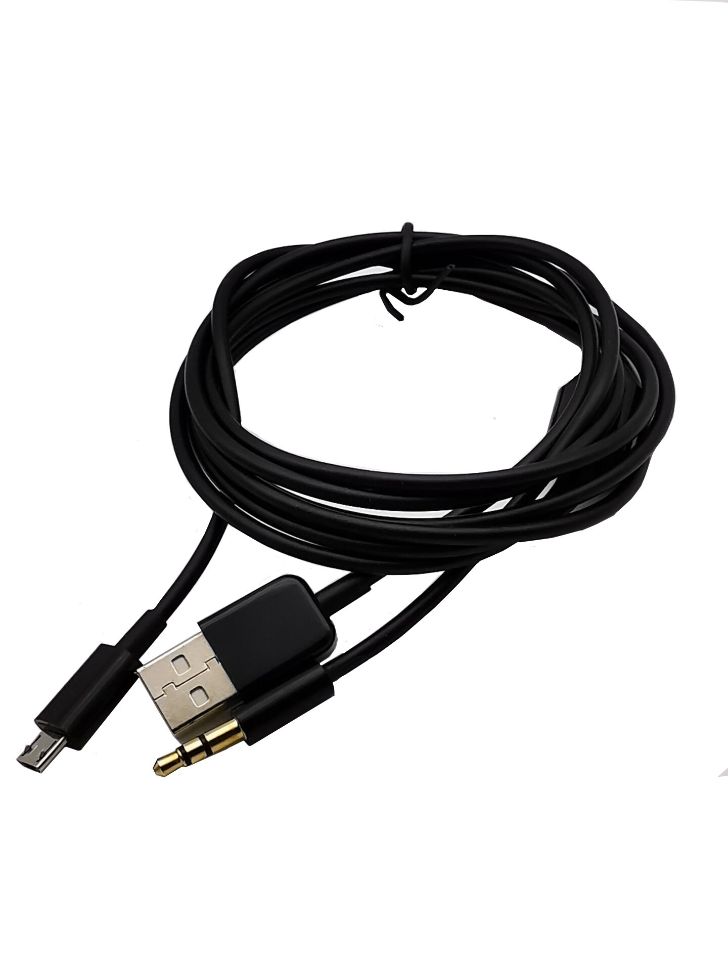 二合一micro usb安卓接口转3.5mm蓝牙音箱音频线 充电线 黑/白色