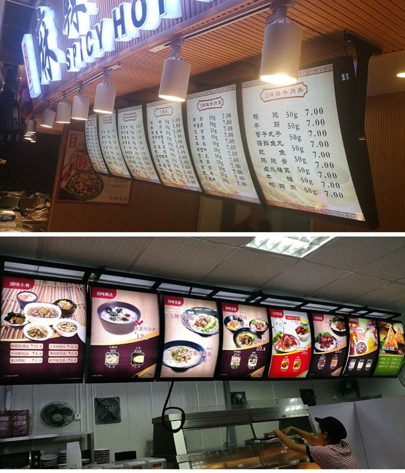 定制亚克力超薄led发光连排水晶灯箱 咖啡奶茶店餐饮点餐菜牌灯箱