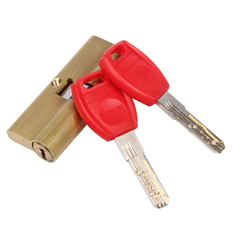 超b级双排曲线锁芯 防撬防盗防锡纸纯铜弹子锁芯五金锁具配件批发