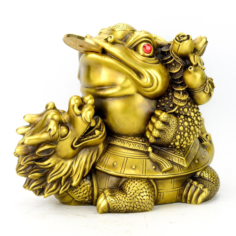 批发精工纯铜龙龟背金蟾摆件财富归来装饰礼品龙头龟家居摆设