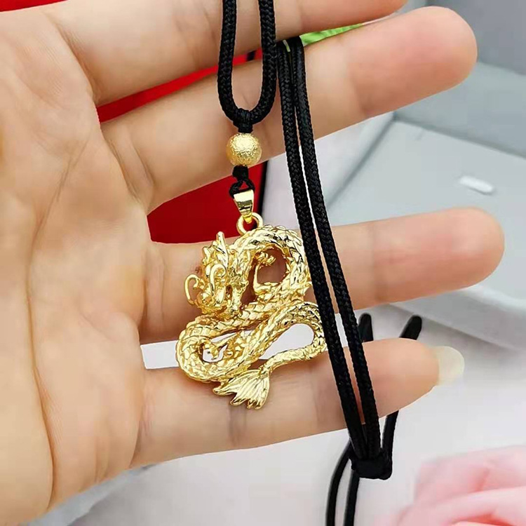 精品黄铜镀金祥龙男士吊坠电镀铜饰品仿黄金首饰实体电商货源批发