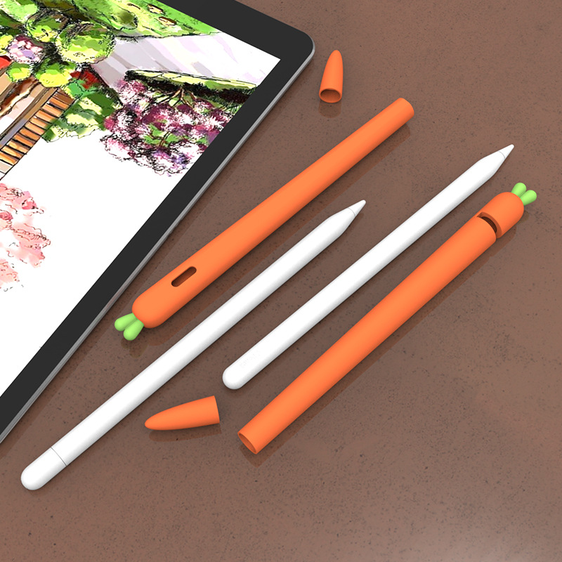 适用苹果apple pencil笔套ipad笔保护套1代pencil2硅胶笔尖套萝卜